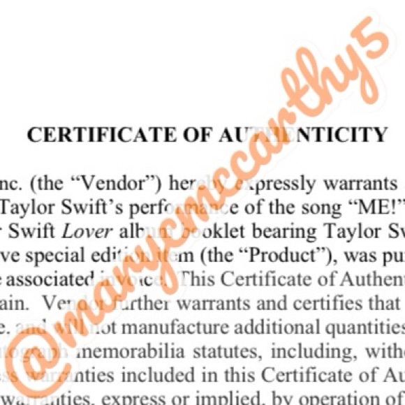 Taylor Swift Autographed Lover Album Booklet and "ME!" CD Single - Picture 5 of 6